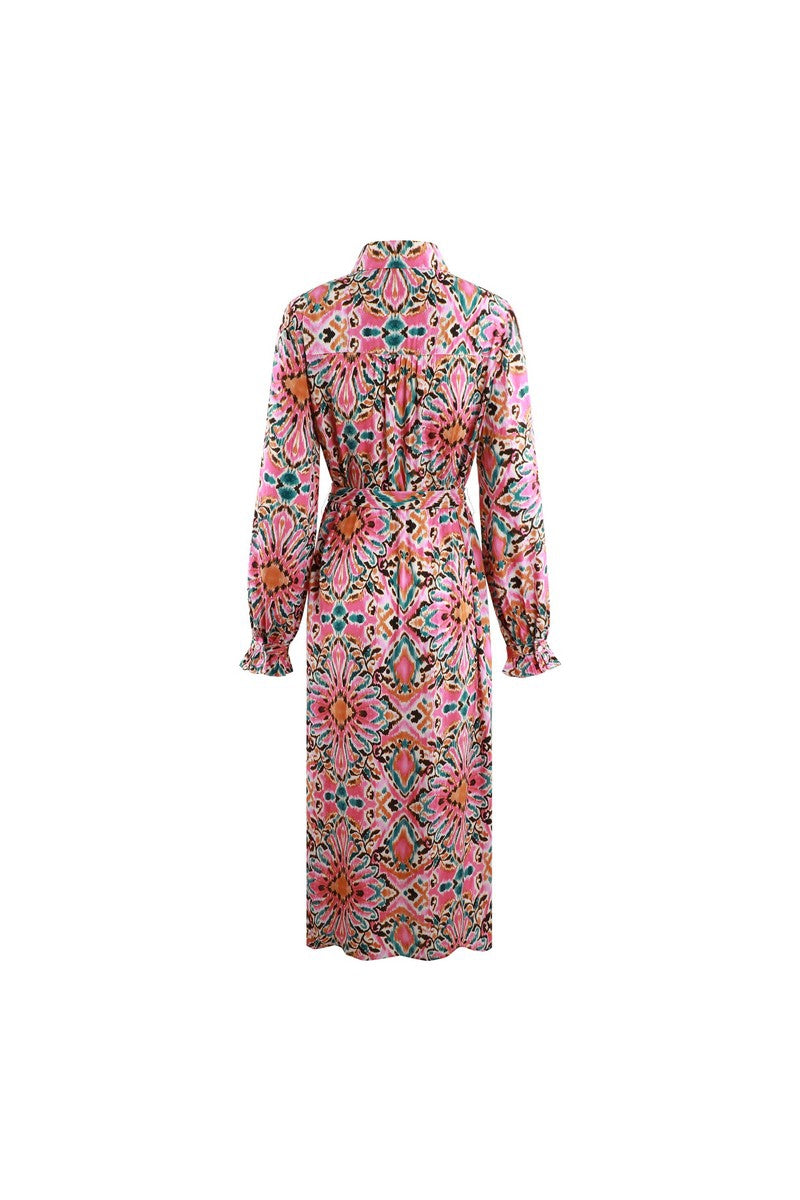 Shania jurk | Offwhite/Blossom Pink