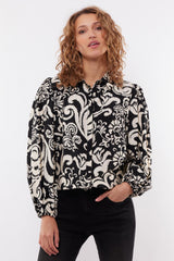 Carla blouse | Black/Sand