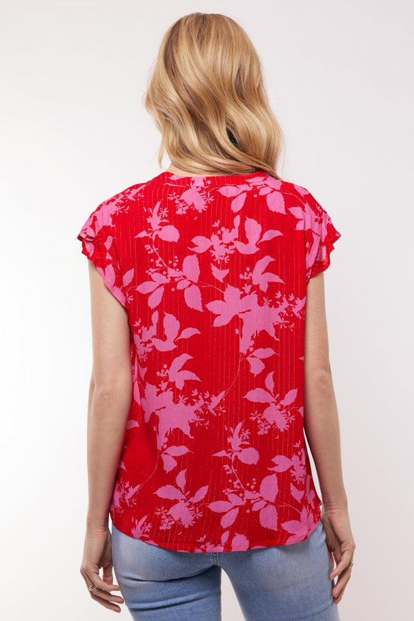 Barbara top | Hibiscus/Chili Red