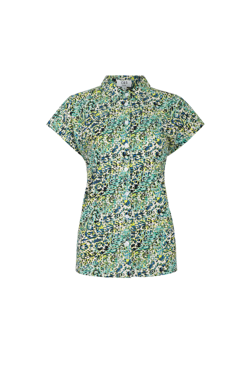 Aaf blouse | Ocean/Cyber Lime