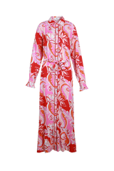 Aisja jurk | Offwhite/Hibiscus