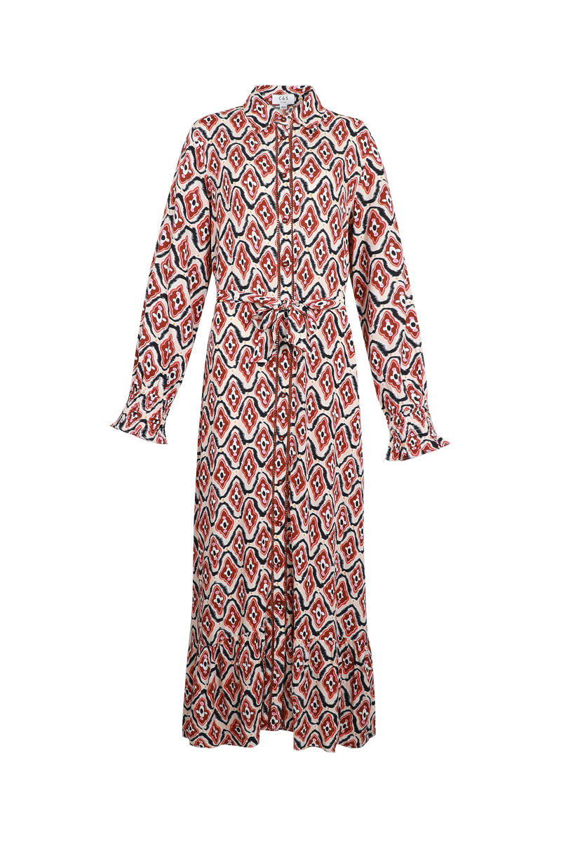 Aislinn jurk | Offwhite/Sahara