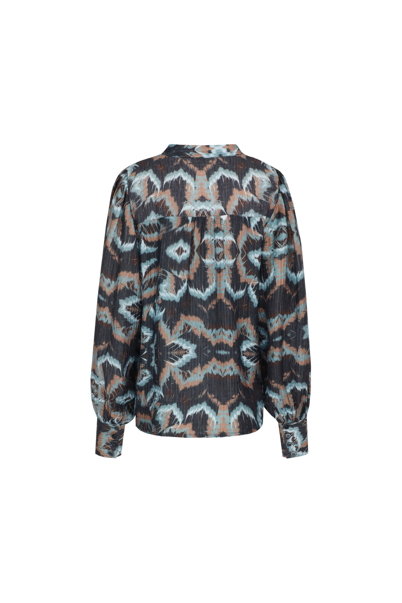 Babette blouse | Dark Gray/Light Camel