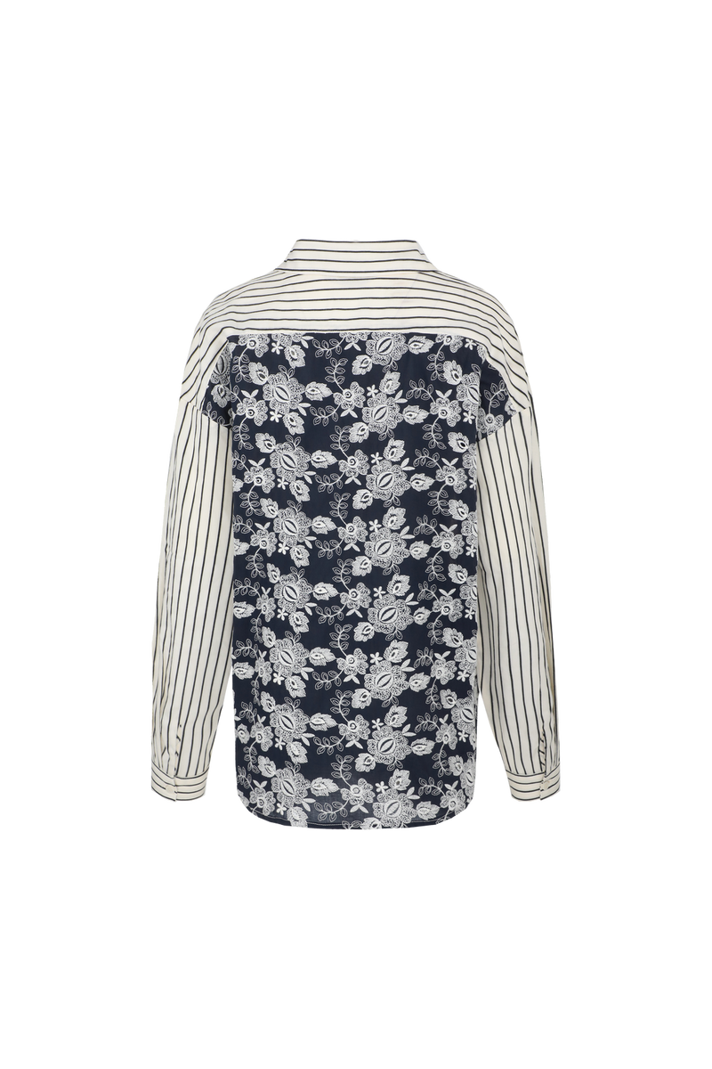 Lot blouse | Offwhite/Black