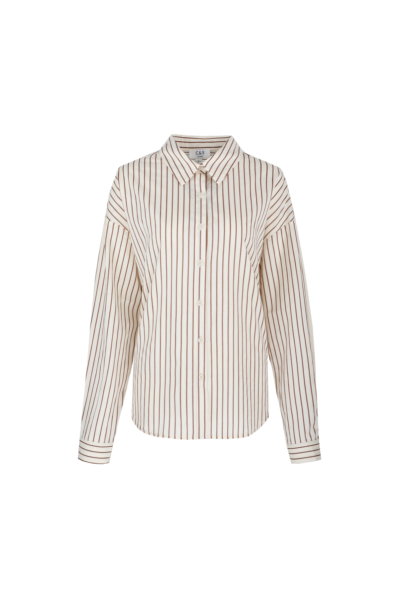 Lot blouse | Offwhite/Light Camel