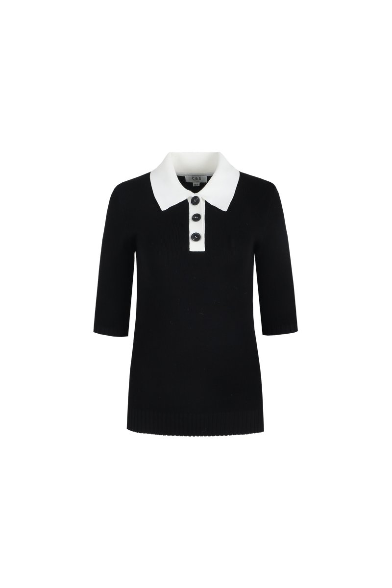 Amelia top | Black/Offwhite