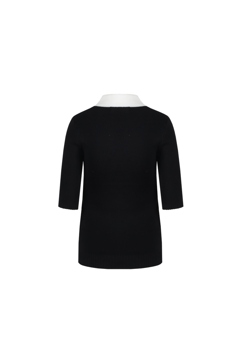 Amelia top | Black/Offwhite
