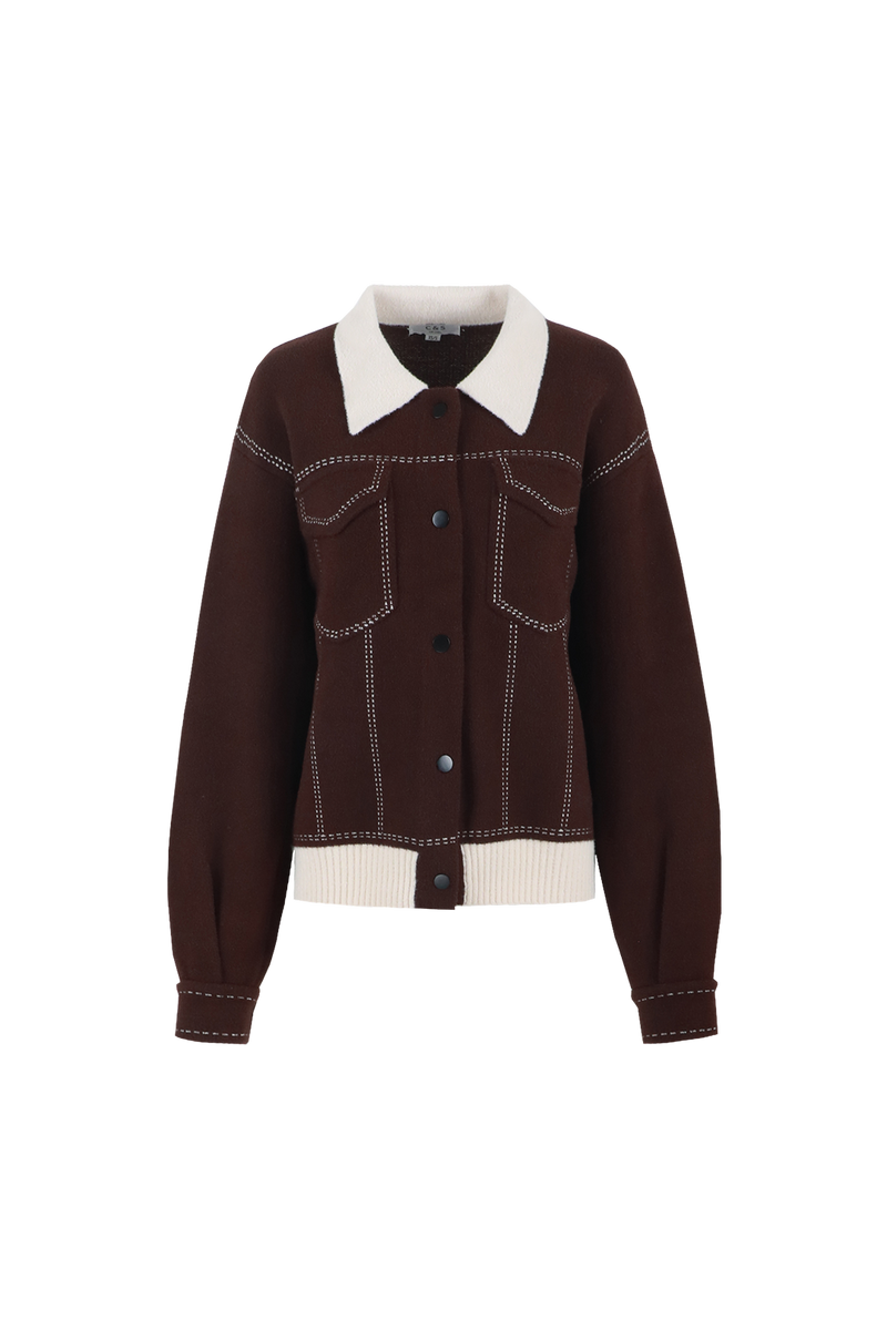 Clemence jacket | Dark Brown/Sand