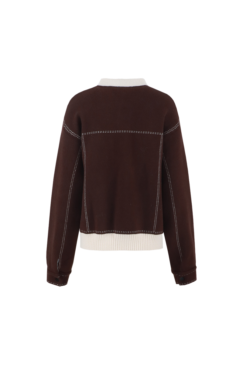 Clemence jacket | Dark Brown/Sand