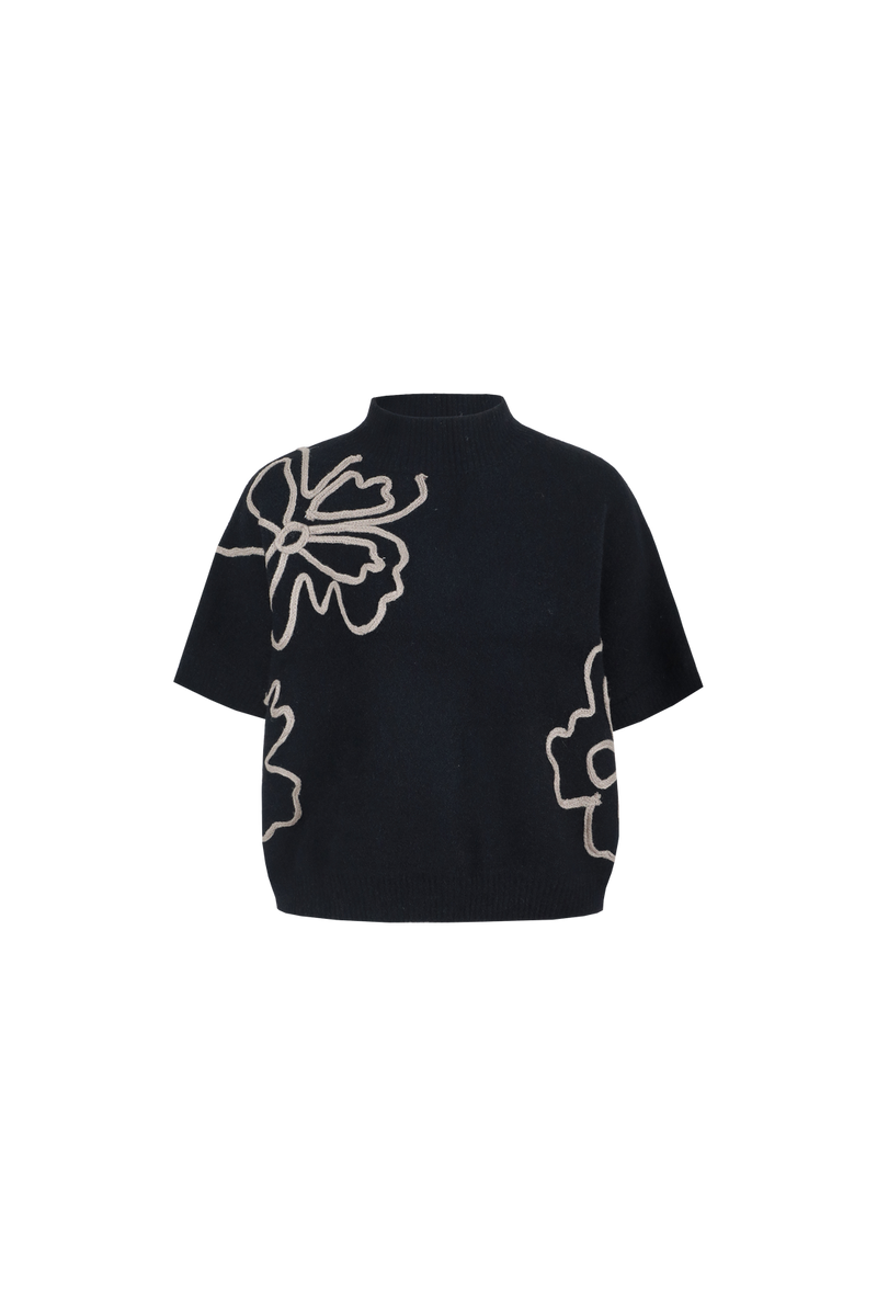 Violette trui | Black/Moon Rock