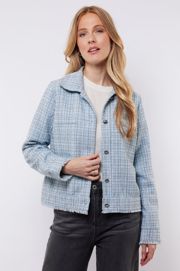Isabelle jacket | Stone blue/Dark Brown