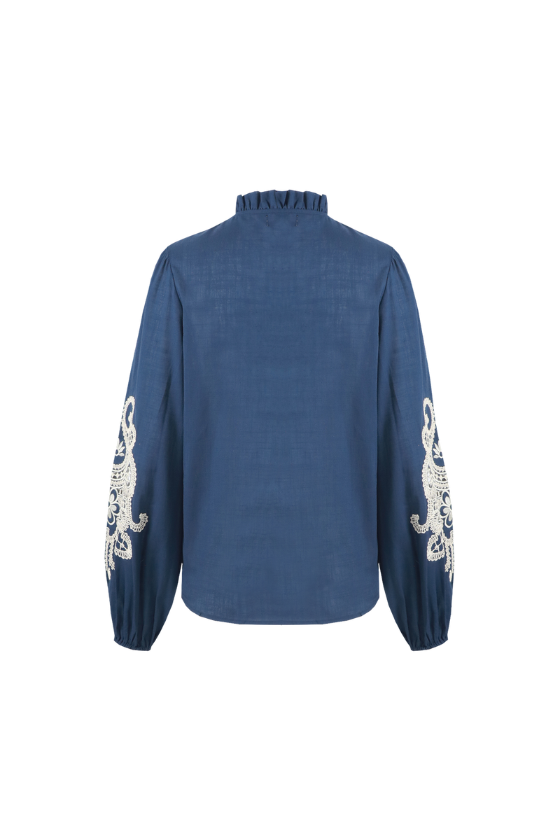 Lisanne blouse | Midnight Blue/Sand