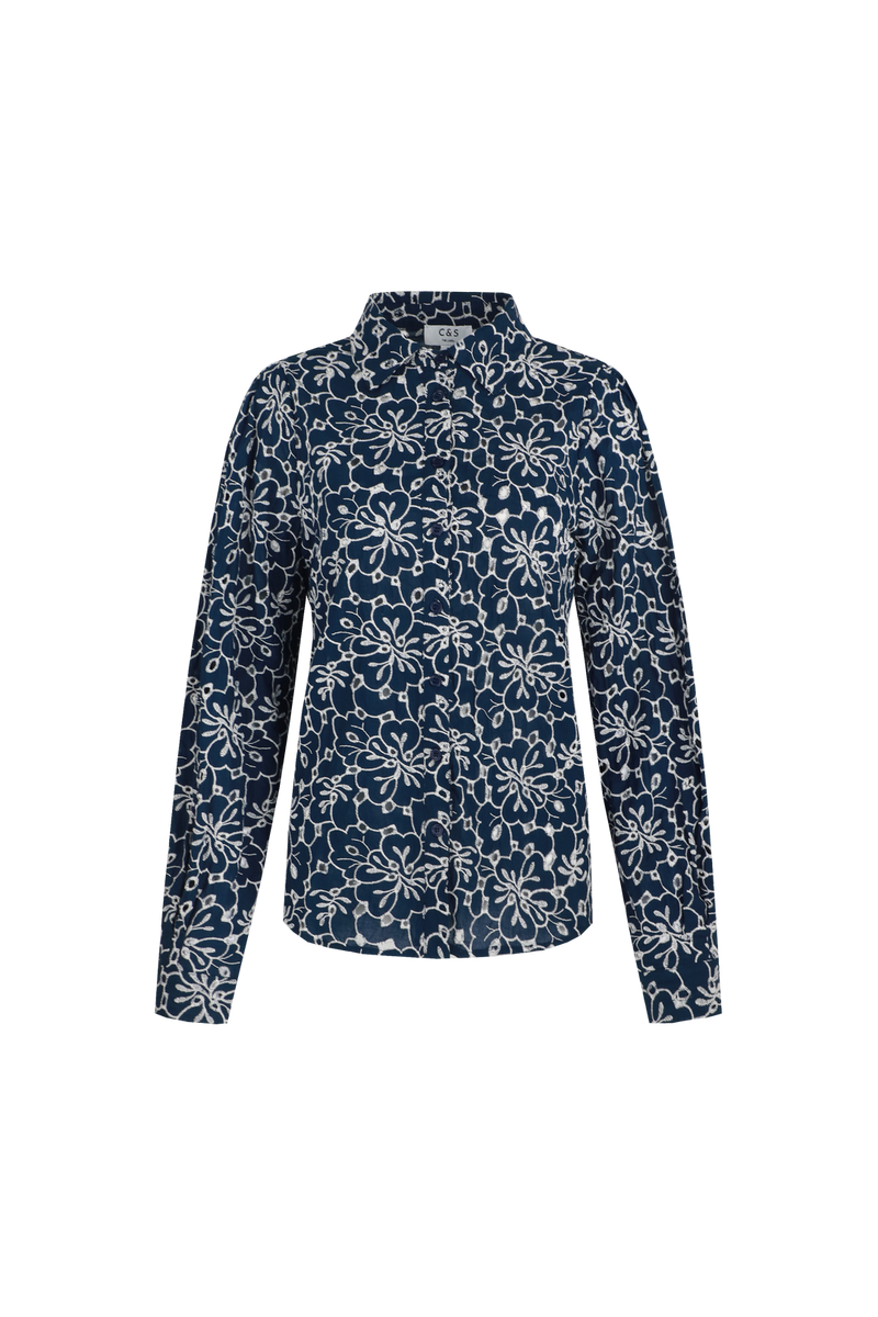 Louisa blouse | Midnight Blue/Offwhite