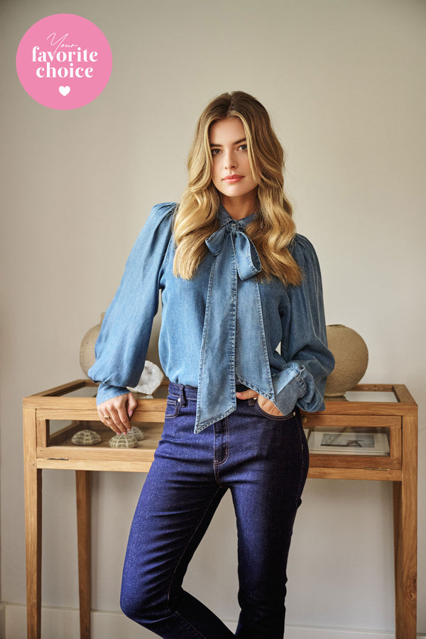 Lissa blouse | Denim Mid Blue