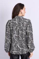 Leon blouse | Black/Wool White