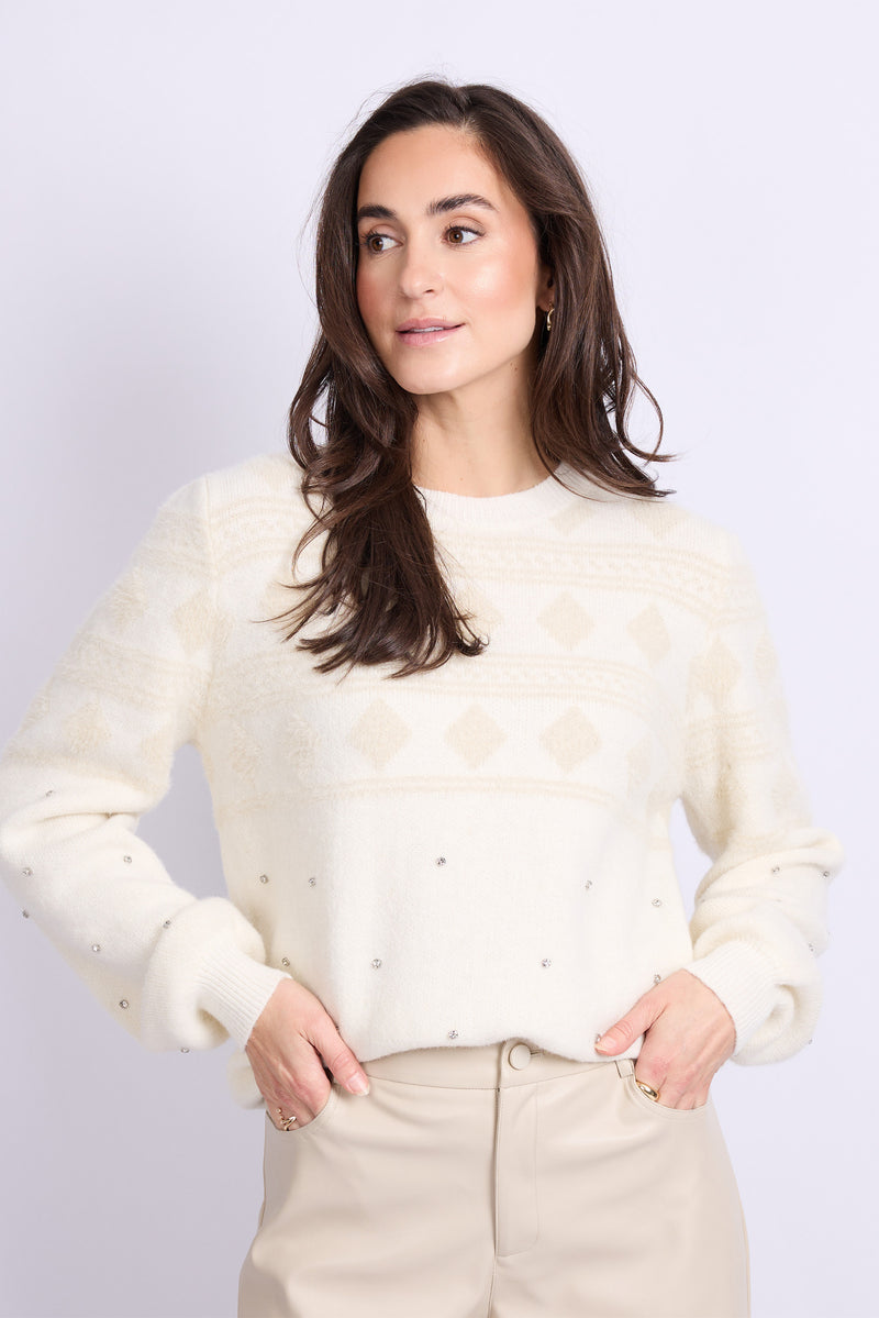 Kylie trui | Wool White/Sand