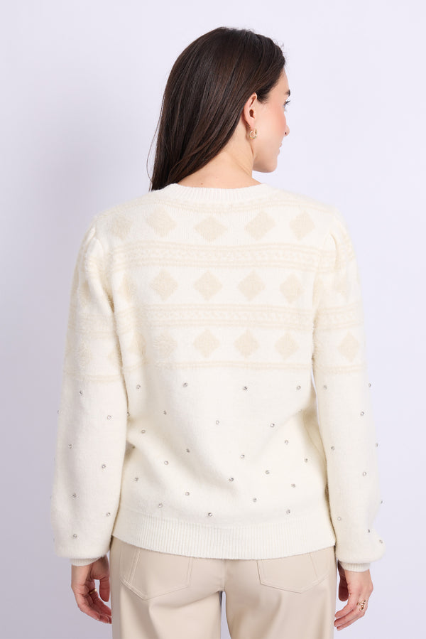 Kylie trui | Wool White/Sand