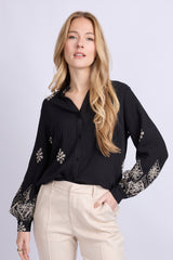 Lynnette blouse | Black/Sand