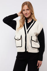 Vesta gilet | Wool White/Black