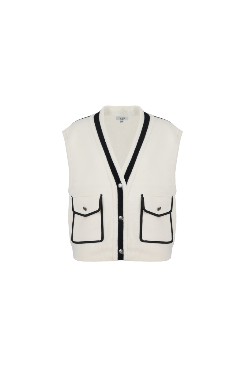 Vesta gilet | Wool White/Black