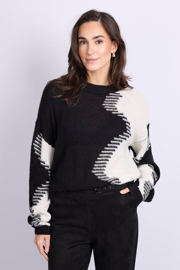 Karly trui | Black/Wool White
