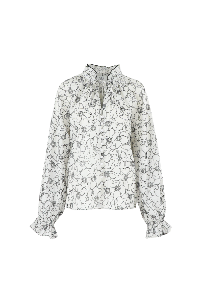 Lies blouse | Wool White/Black