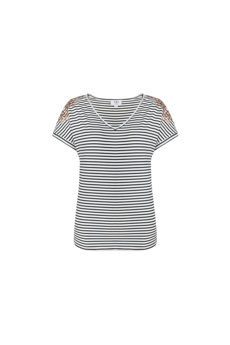 Versailles top | Offwhite/Black
