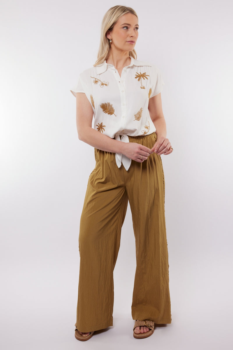 Pollenca broek | Mustard Olive