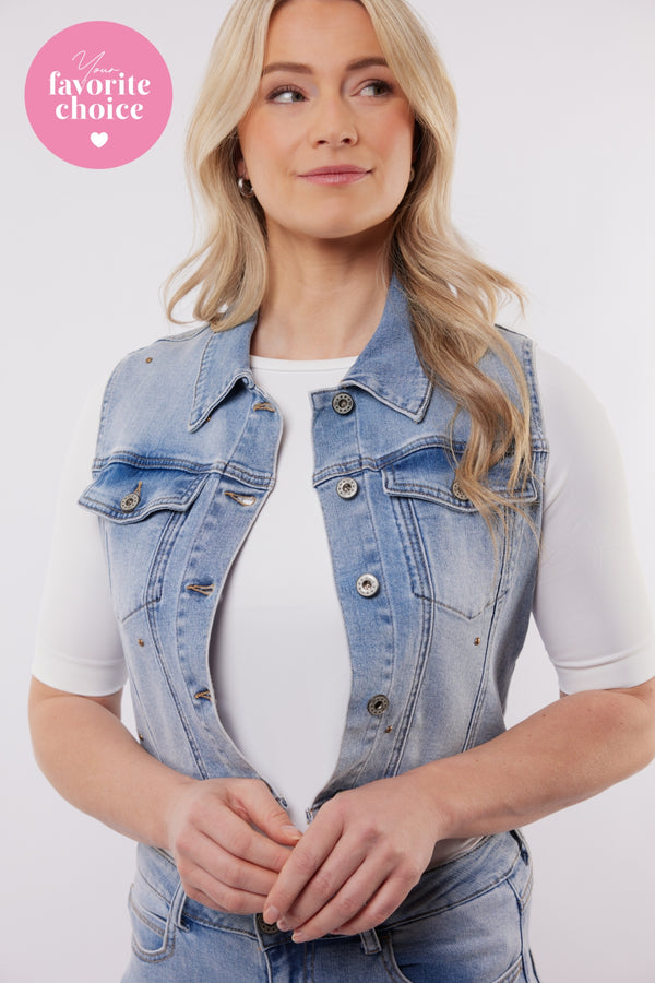 Riomaggiore gilet | Denim Mid Blue