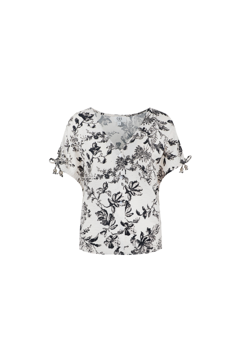Sardinië top | Ecru/Black