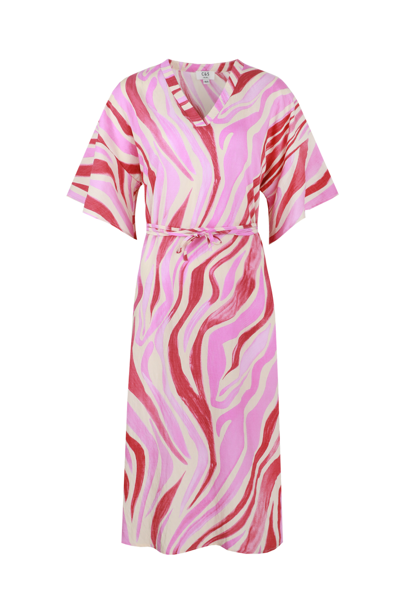Puerto Rico jurk | Offwhite/Super Pink