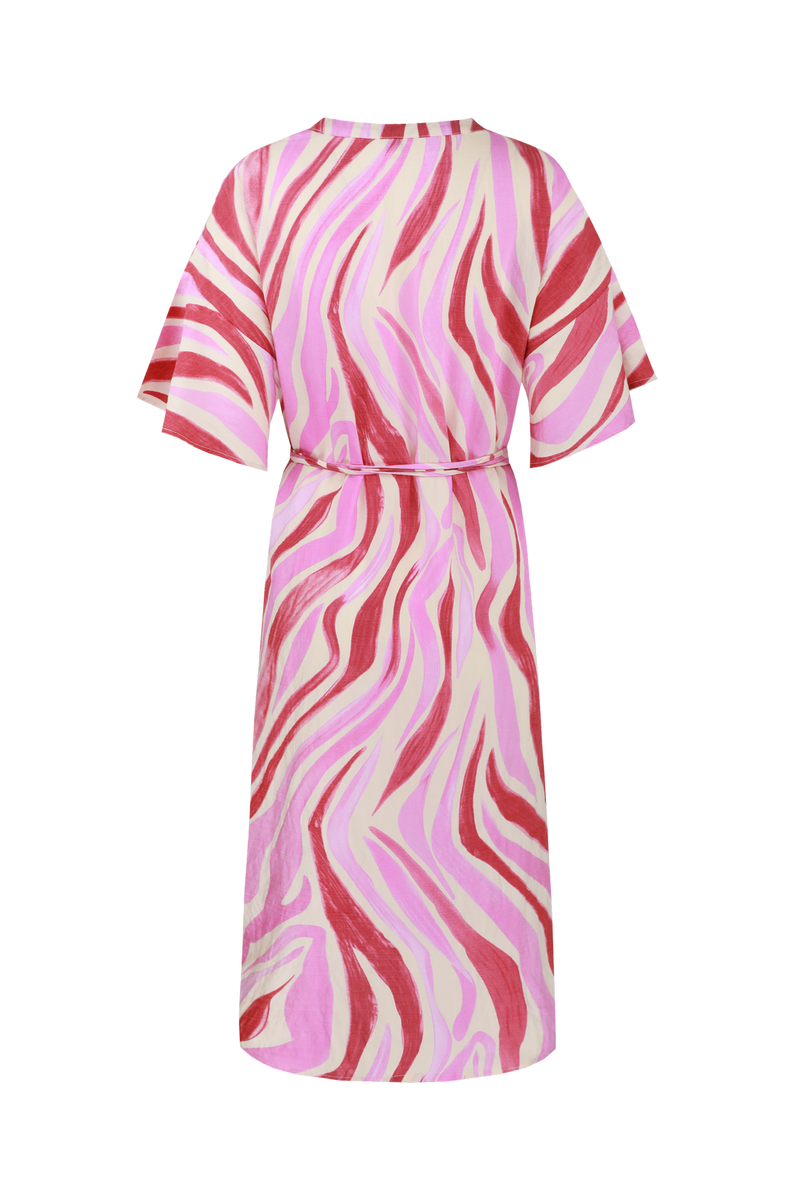 Puerto Rico jurk | Offwhite/Super Pink