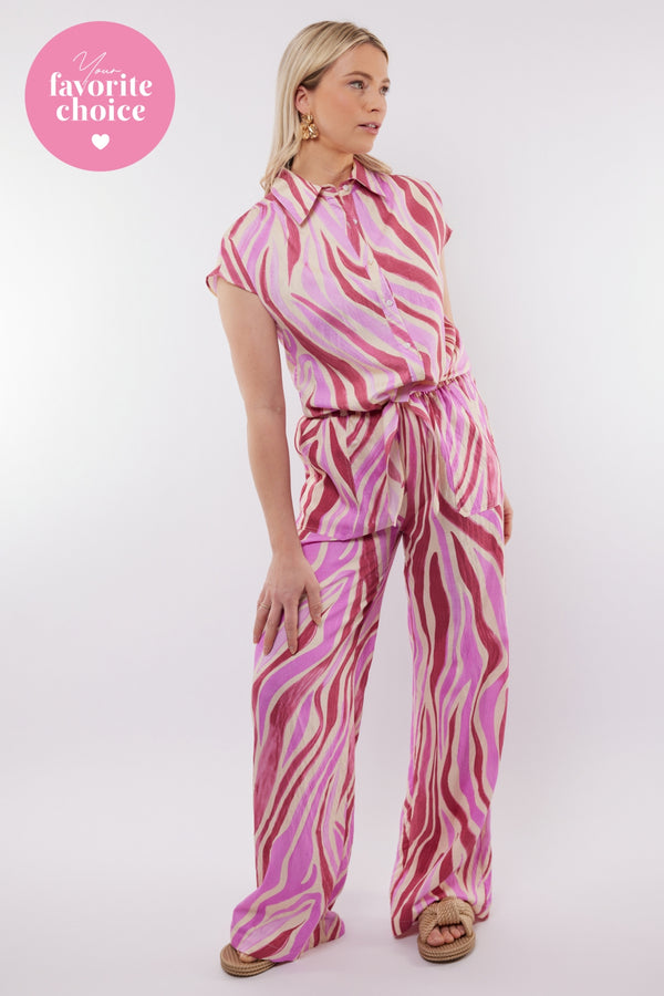 Taurito broek | Offwhite/Super Pink
