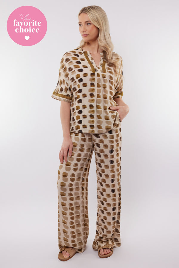 Zafra broek | Sand/Mustard Olive