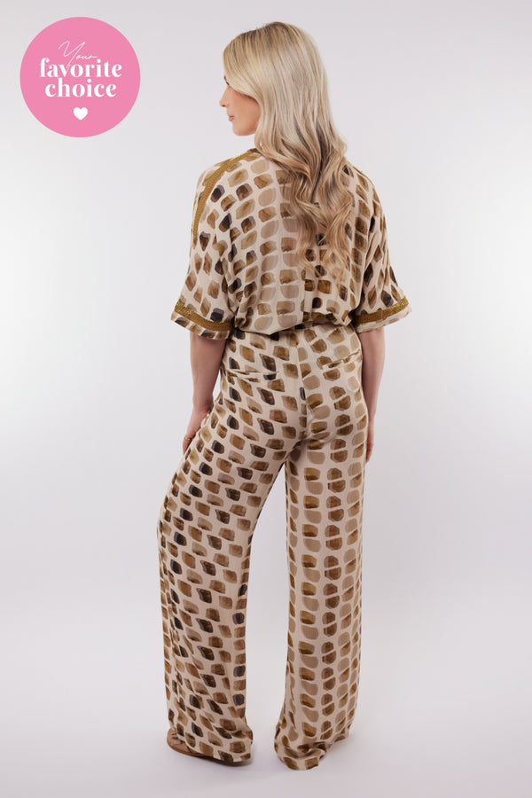 Zafra broek | Sand/Mustard Olive
