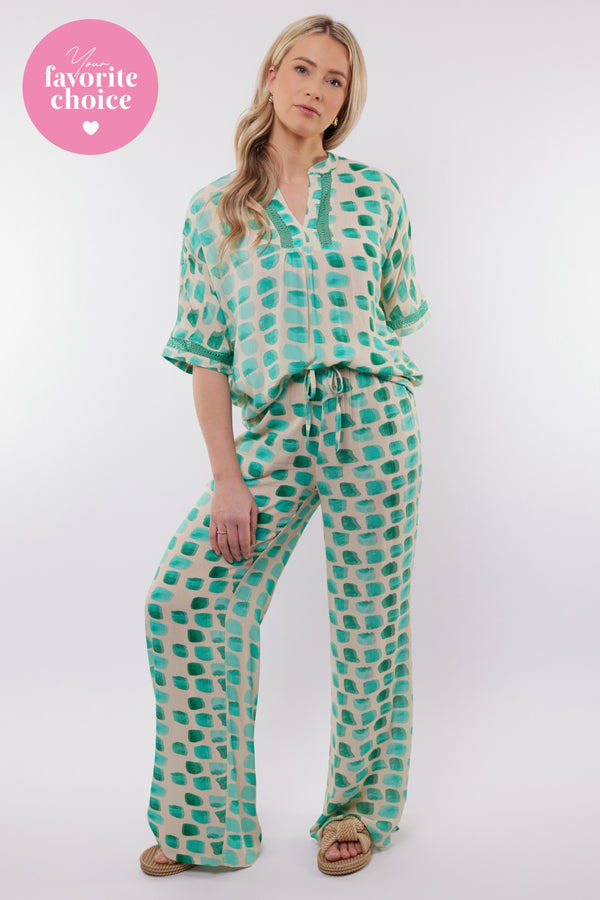 Zafra broek | Sand/Pool Blue