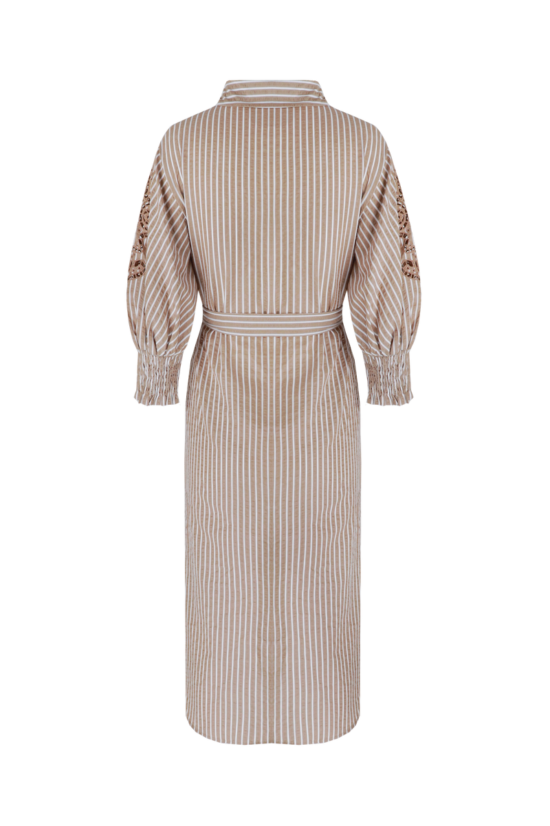 Nantes jurk | Offwhite/Tiger Eye