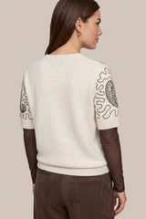 Waisley trui | Wool white/Mocha Brown
