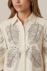 Lisanne blouse | Sand/Mocha Brown