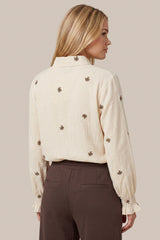Lancy blouse | Sand/Mocha Brown