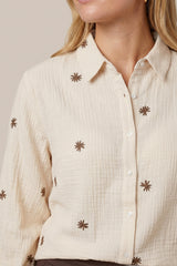 Lancy blouse | Sand/Mocha Brown