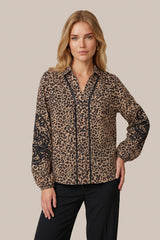 Leo blouse | Black/Mocha Brown