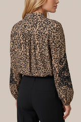 Leo blouse | Black/Mocha Brown