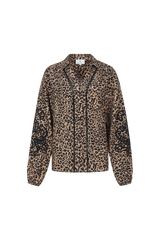 Leo blouse | Black/Mocha Brown