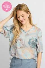 Lana top | Dark Jeans Blue/Mix