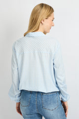 Lenette blouse | Blue Mist/Offwhite