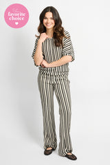 Portia broek | Offwhite/Black