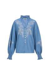 Liora blouse | Denim Mid Blue