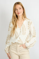Lize blouse | Offwhite/Gold