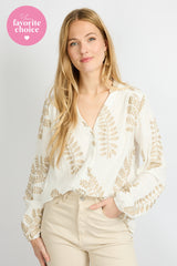Lize blouse | Offwhite/Gold